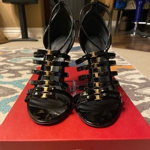 Jesolo Bow Patent Heels by Salvatore Ferragamo